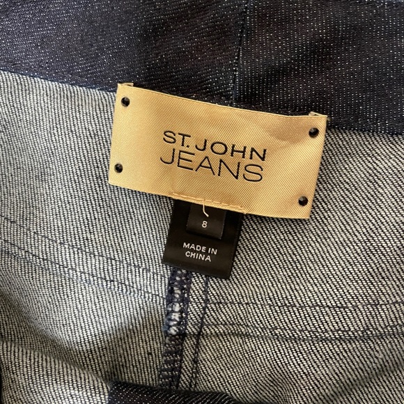 St John Denim Boot cut Jeans Jewel Rhinestone Dark wash - Picture 8 of 9